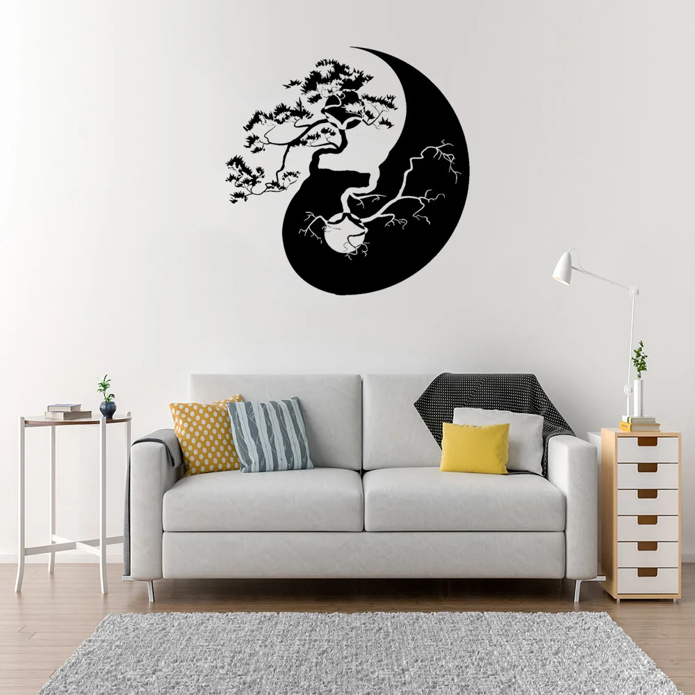 

Asian Style Zen Wall Sticker Teak Yin Yang Tree Wall Decal Home Decor For Bedroom Living Room Self Adhesive Vinyl DW20662