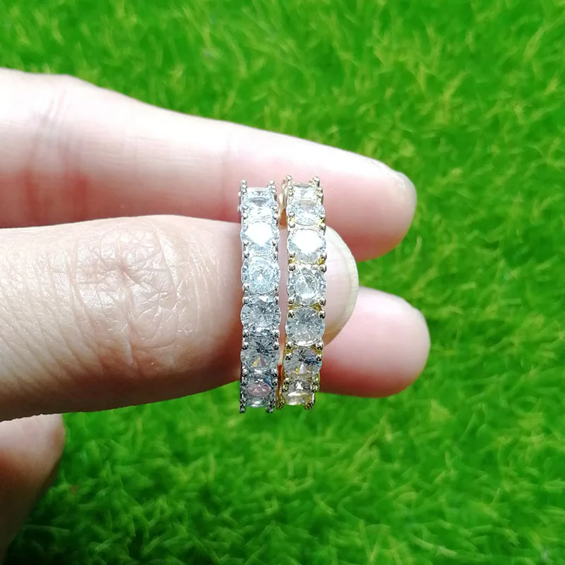 Кольцо в стиле хип-хоп с фианитом класса ААА для мужчин и женщин теннисная цепь