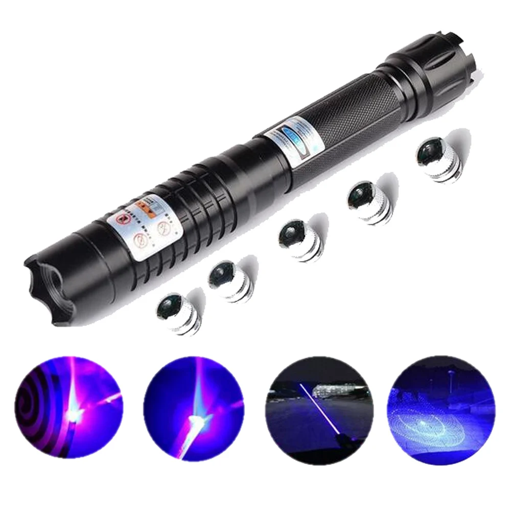 Most Powerful Laser Gun Military Burning Blue Pointer 450nm 300000m Lazer Sight Flashlight Burn Match Candle Lit Cigarette | Освещение