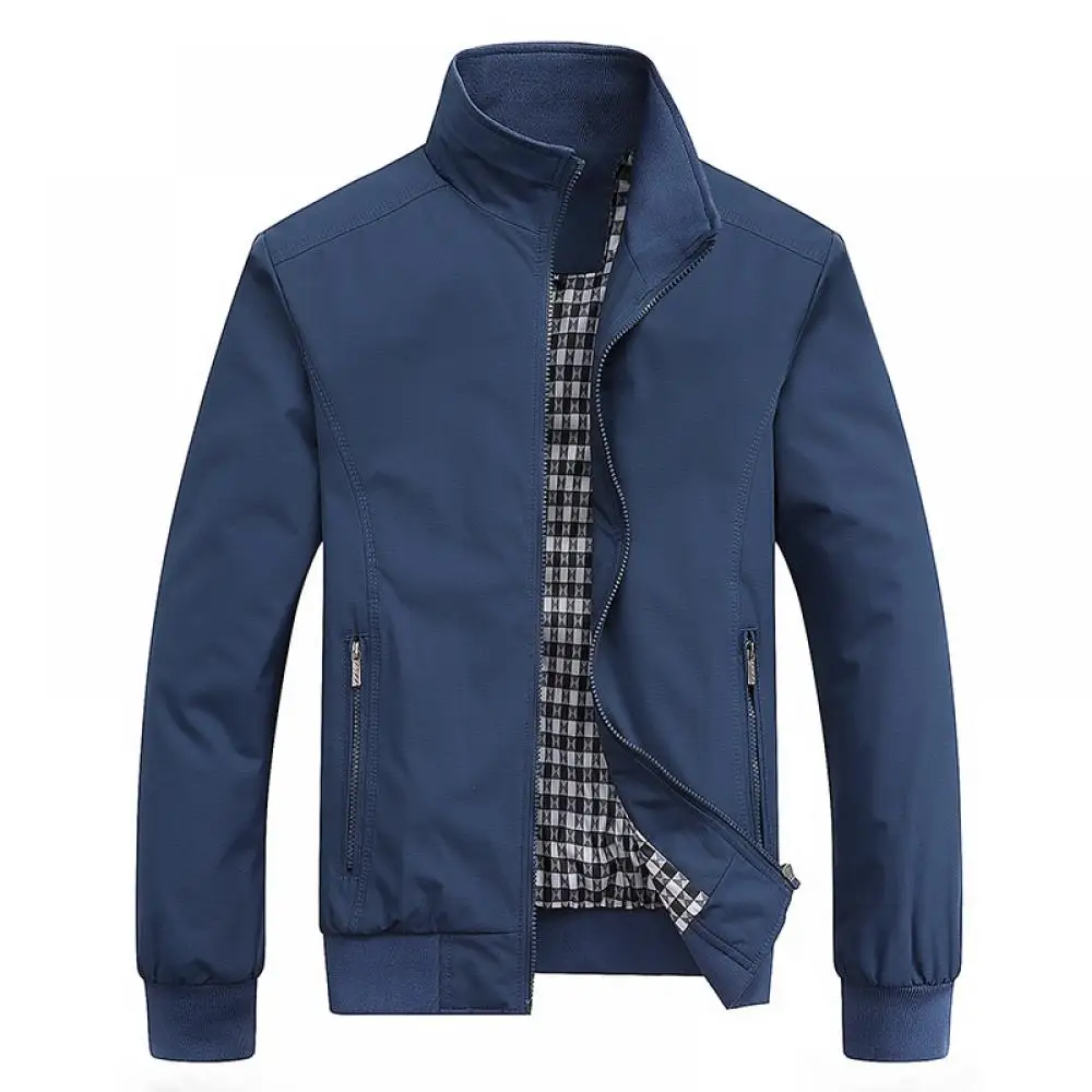 

Men's Fashion Solid Color Stand Collar Zipper Pocket Slim 2021 Spring Autumn Jacket Jacket Sportswear