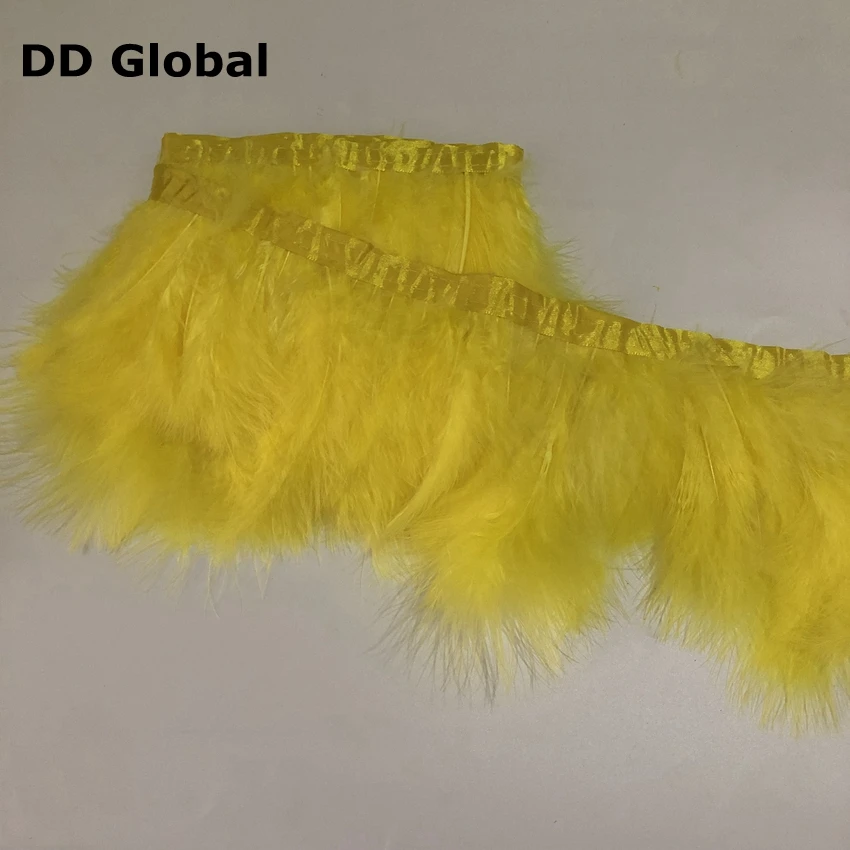 DD Global 2 метра окрашенные Золотые желтые перья марабу отделка 15-20 см 6-8 дюймов перо