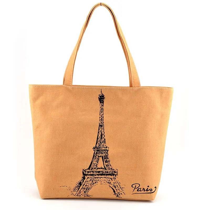 2019 New Style Zipper Canvas Bag Women's Art Environmental Protection Shopping Single Shoulder Handbag |