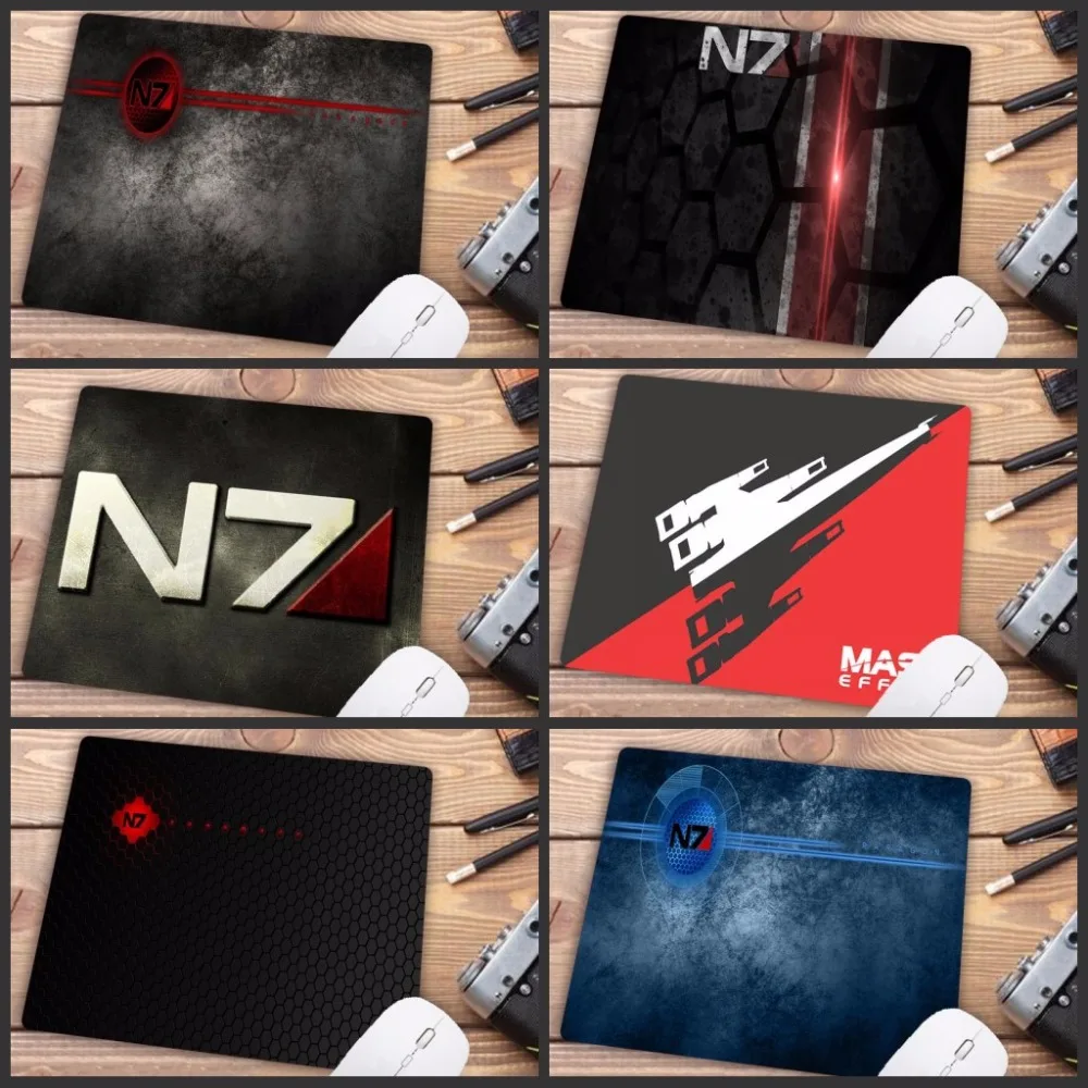

Mairuige Mass Effect N7 Game Logo Rubber Pad to Mouse Game Anime Cartoon Print Small Size Game Mouse Pad Keyboard Mat Desk Mat