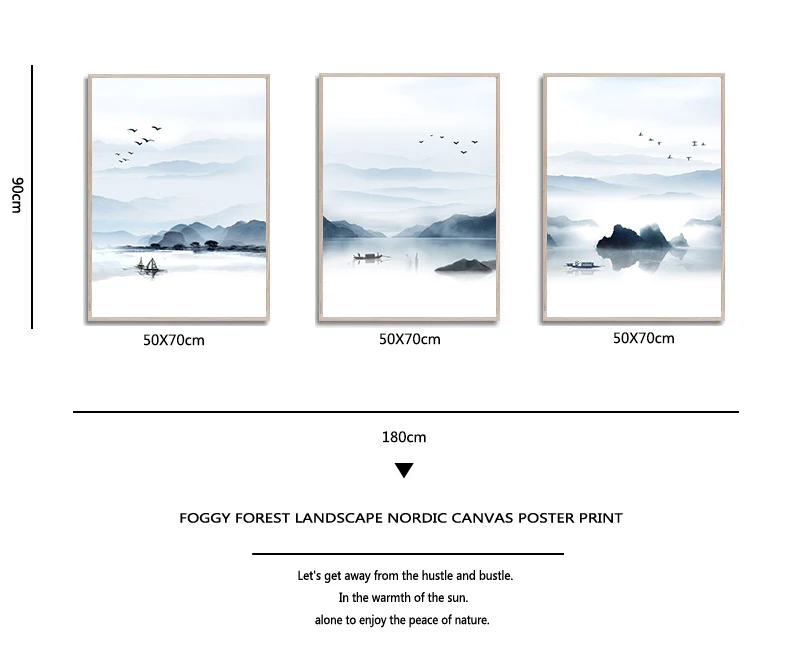 Альмудена Скандинавская Гора и озеро пейзаж живопись без рамки холст постеры