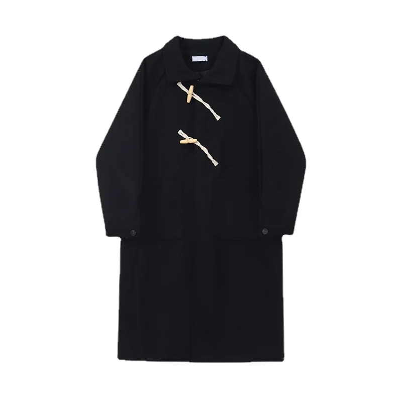 

FAKUNTN Woman Long 2021 Autumn Winter Coat Korean Preppy Vintage Versatile Windbreaker Casual Warm Woolen Coat Oversize Women