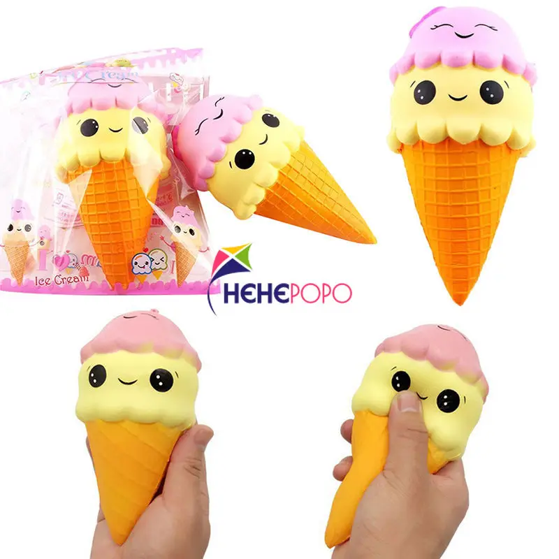 

Squishy Ice Cream Cone Jumbo Slow Rising Soft Squishes Lovely Phone Straps Toys Stress Relief Toy Kid Gift 18cm
