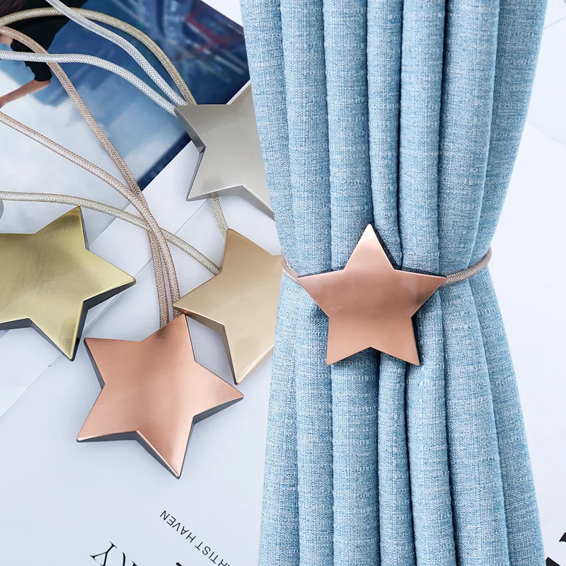 

Retro stars metal magnetic curtain buckle curtain strap home decoration