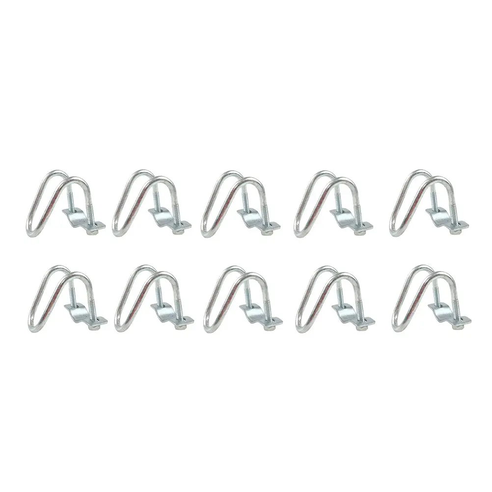 

10Pcs Cross Tube Buckles Galvanized Steel Pipe Clips Practical Pipe U-Type Clips