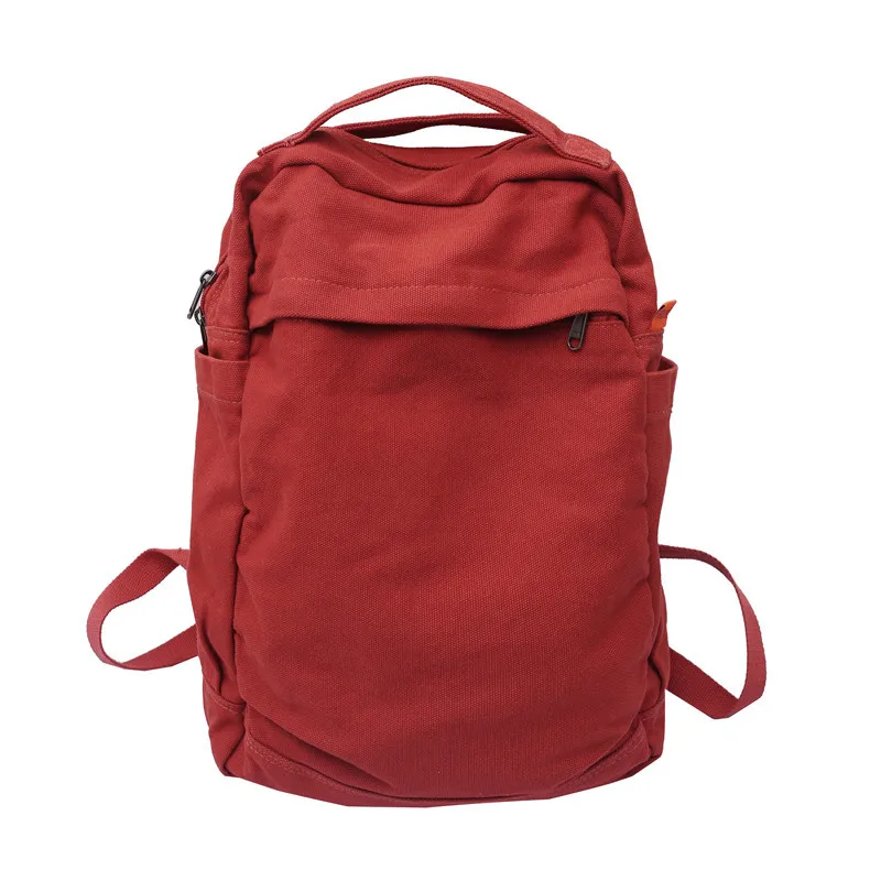 

Lazy shoulder bags, large capacitywashed canvas bags, female solid color, no printing, student bags, ancient computer backpacks.