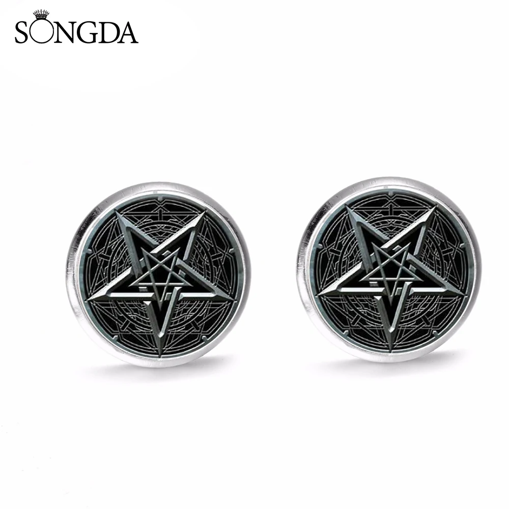 Сверхъестественное пентаграмма необычные серьги гвоздики дьявол в готическом