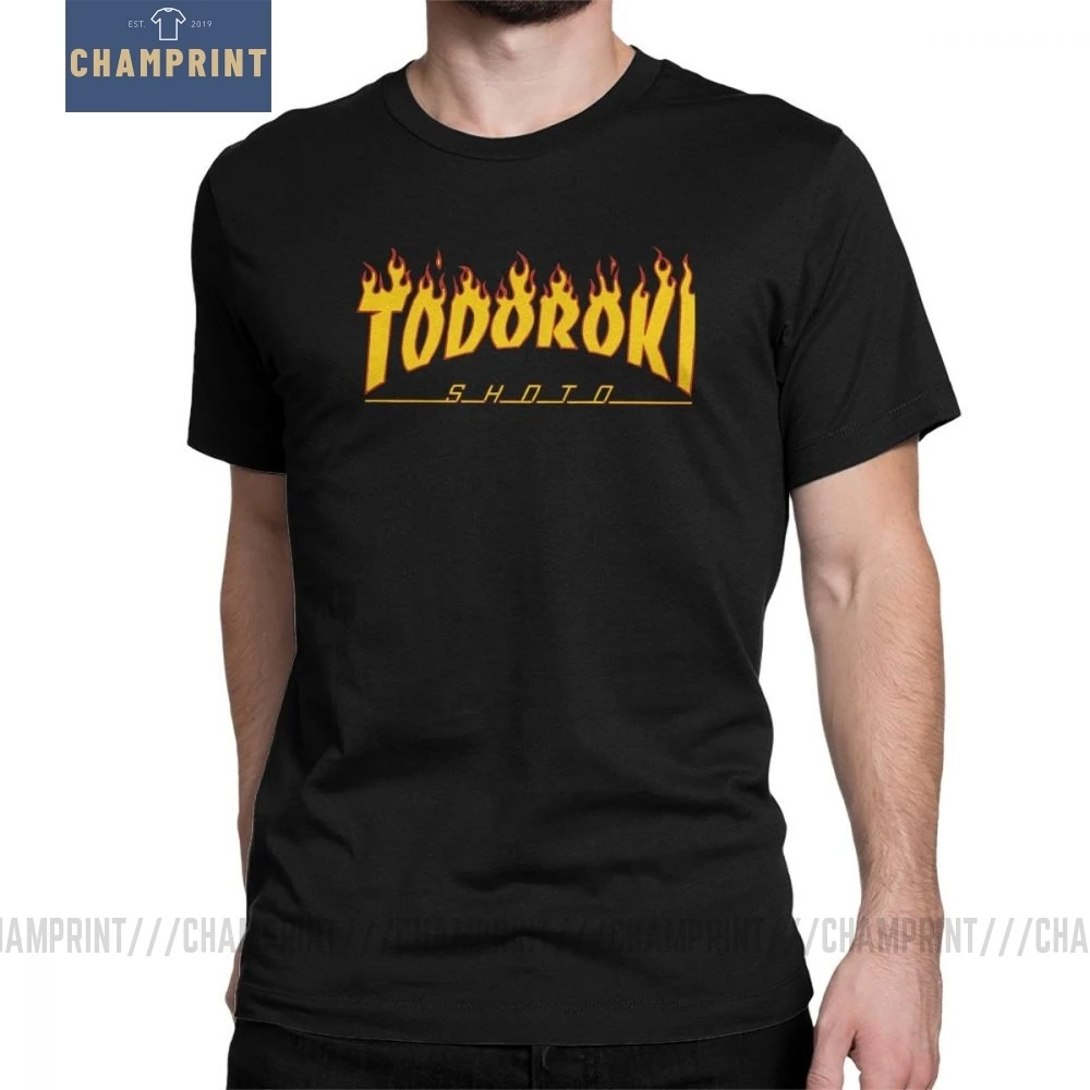 Todoroki Shoto винтажные футболки Моя геройская Академия мужские Аниме Манга с