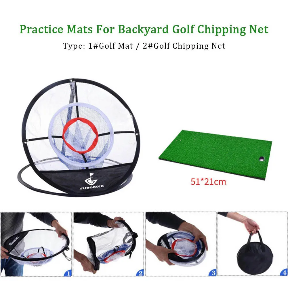 

Training Aids Tool Home Pitching Cages Practice Mats Portable For Backyard Indoor Outdoor Golf Chipping Net Foldable Garden Gift