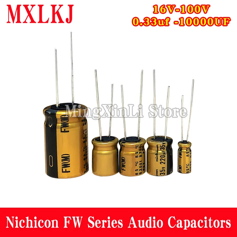 2-10 шт. электролитические конденсаторы серии NICHICON FW конденсатор HIFI 16V25V35V 50V 63V 100V1UF