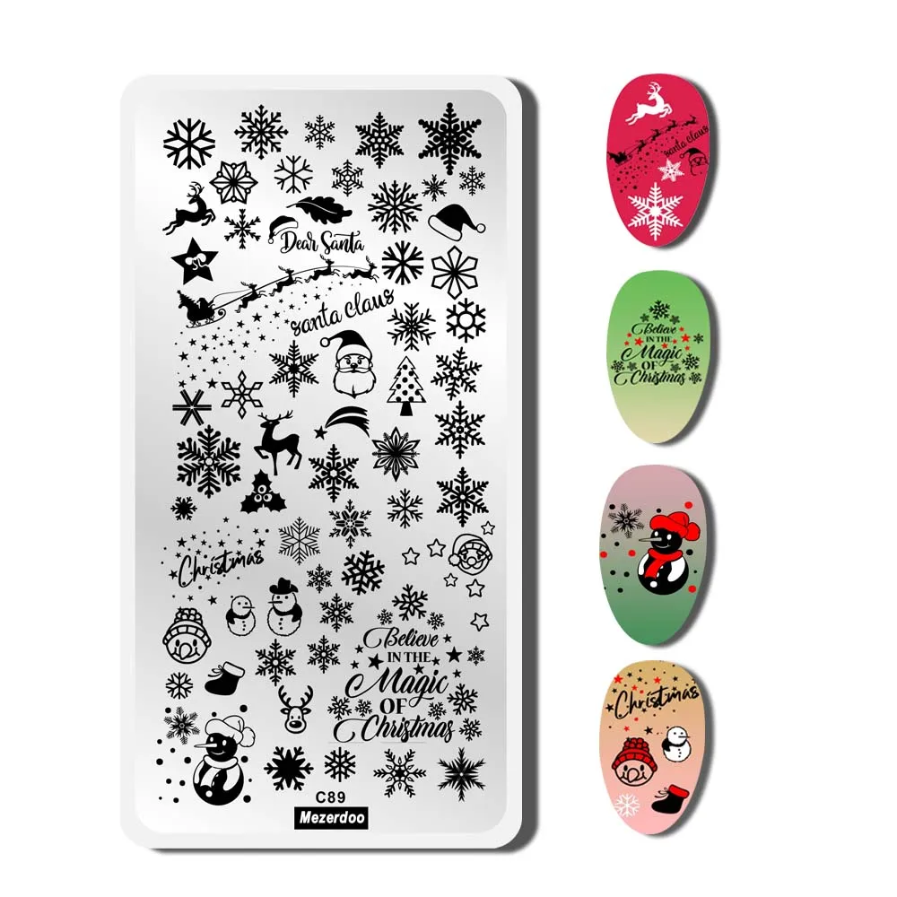 Рождественские наклейки со снежинками снеговиком Санта-Клаусом шаблоны с