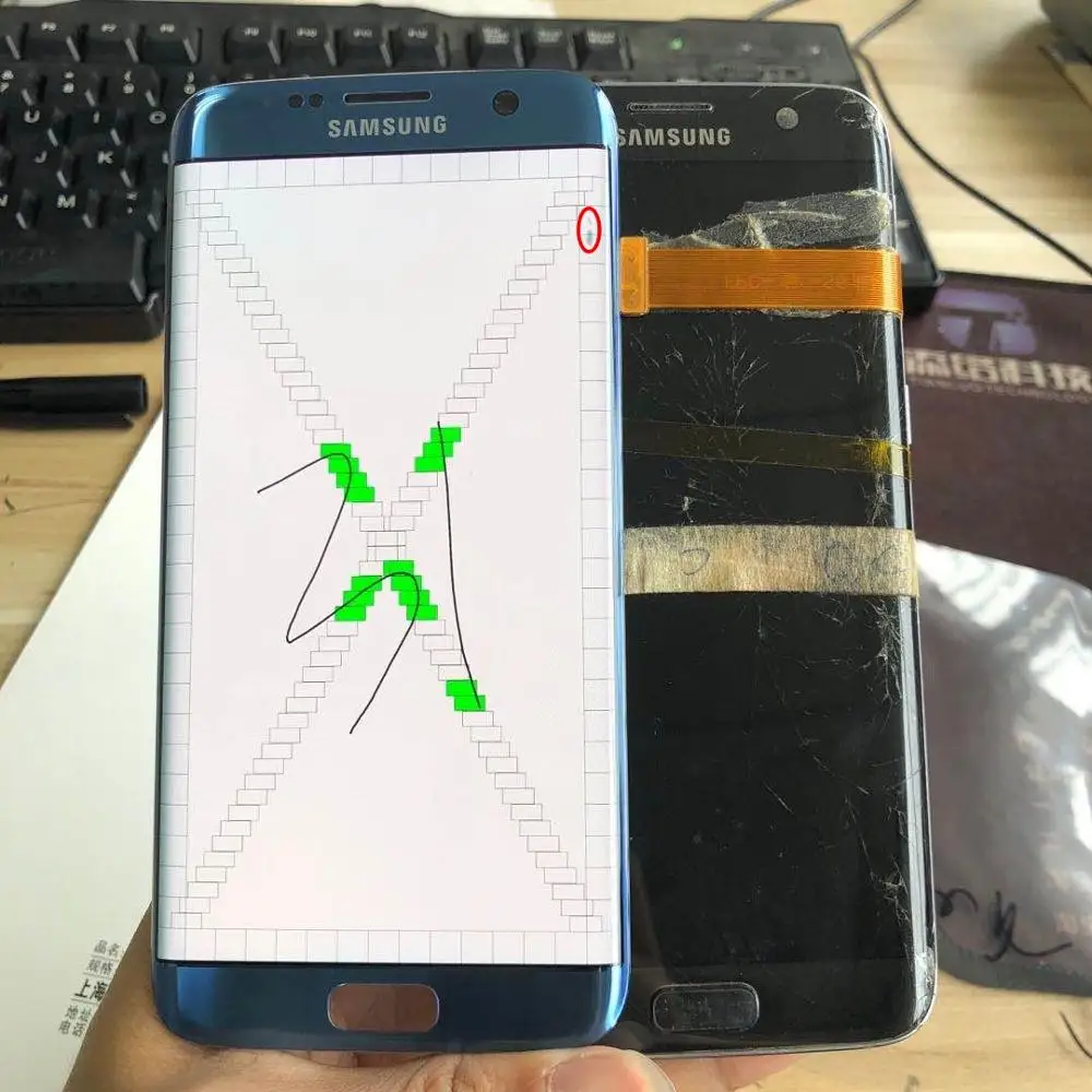 Оригинальный 5 &quotс дефектом LCD для SAMSUNG Galaxy S7 Edge lcd SM G935F G9350 G935A ЖК дисплей +