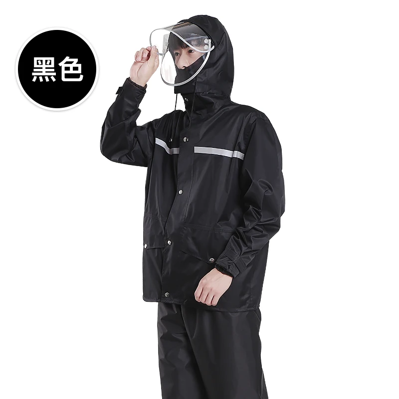 

Survival Waterproof Plastic set Raincoats Jacket Adult Set Poncho Raincoat Hiking Outdoor Regenjacke Travel Raniwear rain gear