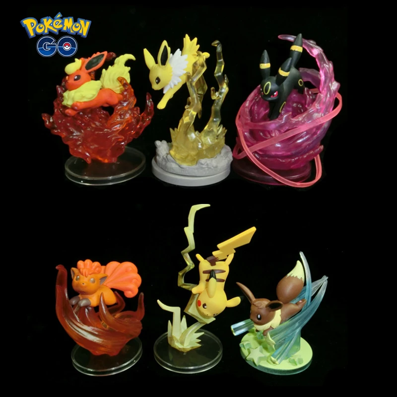 

Pokemon Pikachu Eevee Family 6 Styles Anime Toys Anime New Figures Fashion Kawaii Christmas Birthday Gifts for Kids
