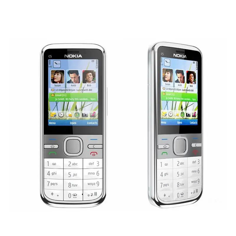 used nokia c5 00 c5 refurbished mobile phone 2g 3g gsm hebrew arabic russian english keyboard cellphone unlocked free global shipping