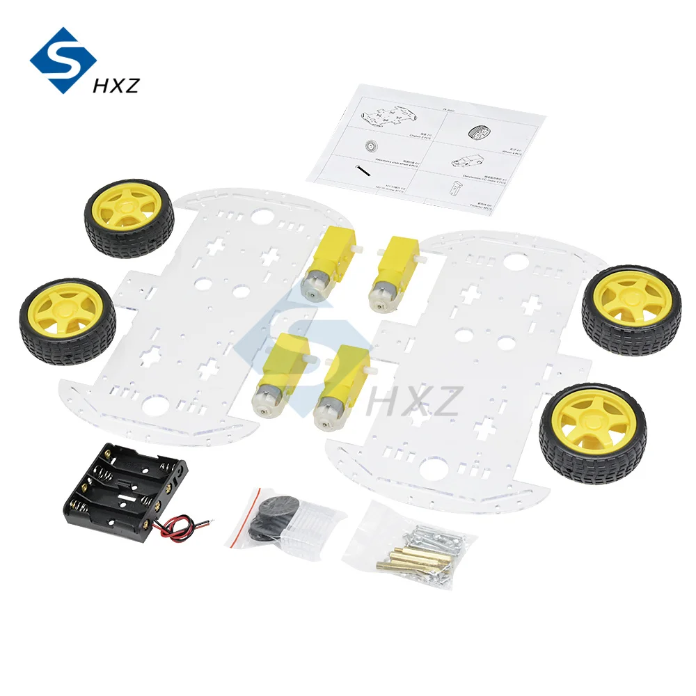 

Mini 4WD 4 Wheel Drive Car for Arduino Smart Robot Car Chassis DIY Kit Motor Speed Encoder Educational Teaching Tool 4XFE