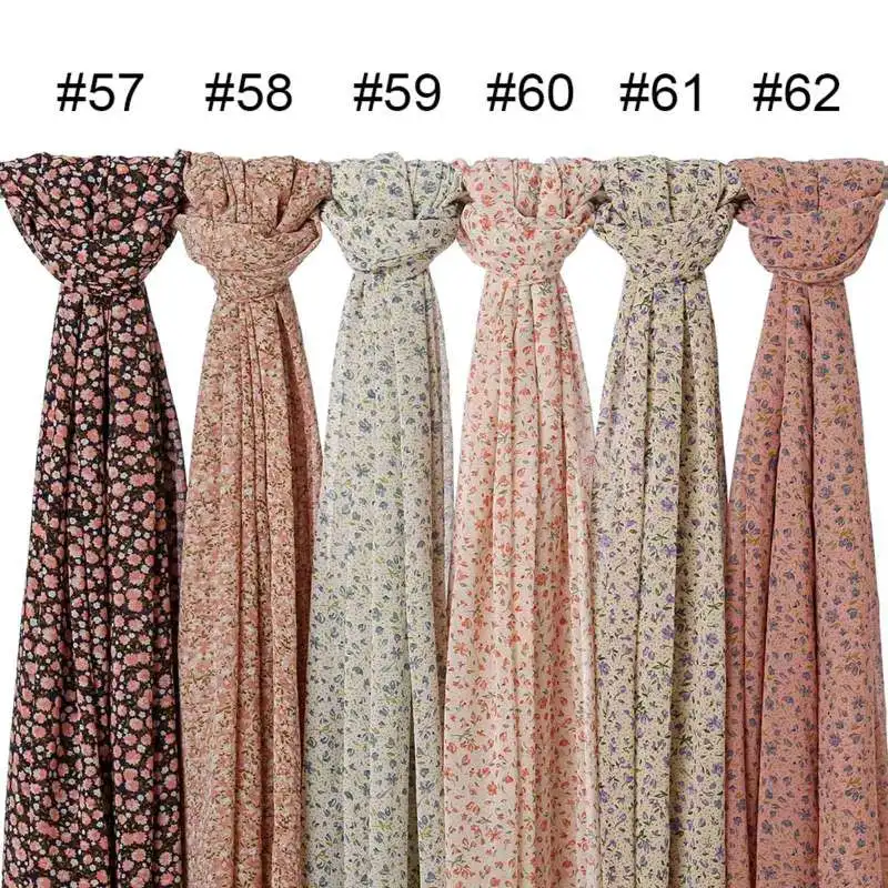 

N22 100pcs High quality flower printed chiffon hijab scarf lady scarf/scarves long wrap headband maxi scarf 180*70cm