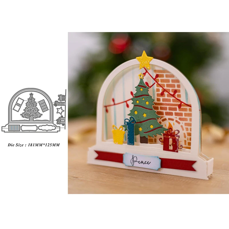 

Christmas Tree Gift Ornament Metal Cutting Dies Stencil Scrapbooking Embossing 2021 New Christmas Craft Dies Diy Molds