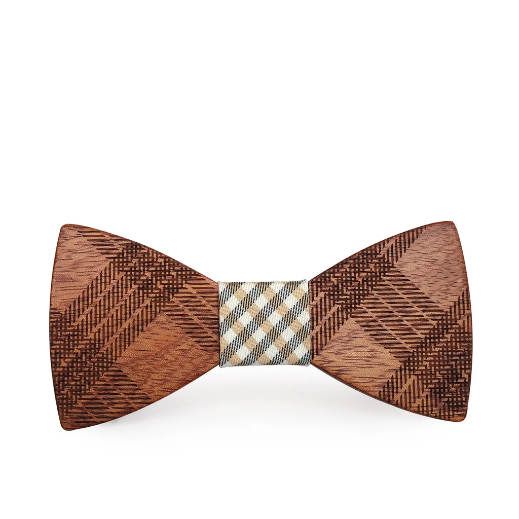 

Sitonjwly Natural Wooden Bow Tie for Mens Suit Plaid Wood Bowtie Women Corbatas Neck Tie Wedding Gentlemen Gravata Handmade Tie