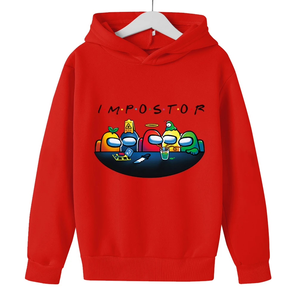 

Hoodies Cute Cartoon Video Game Hooded Casual Toddler Sweatshirts Children's clothes 2021 Spring Autumn Among Us Impostor Kids