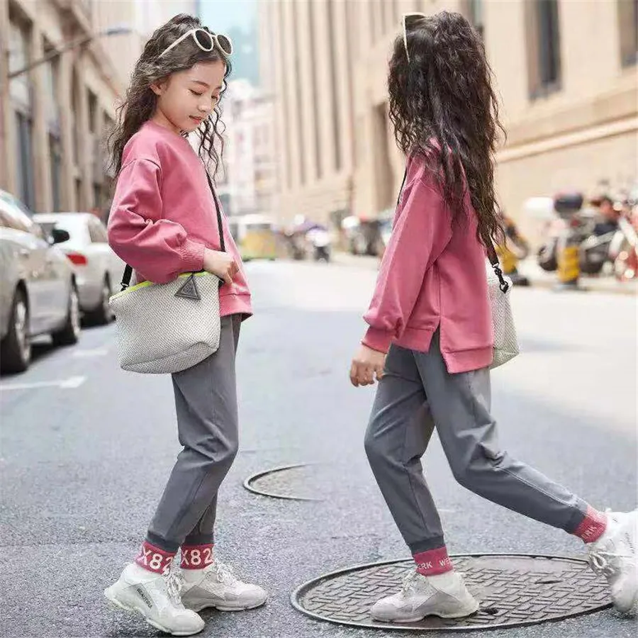 Спортивный костюм для девочек на возраст 8-10 лет осень-весна 2 шт. | Детская одежда