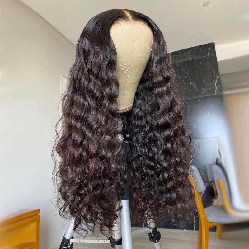 Парик из натуральных черных человеческих волос Water Wave парики для женщин