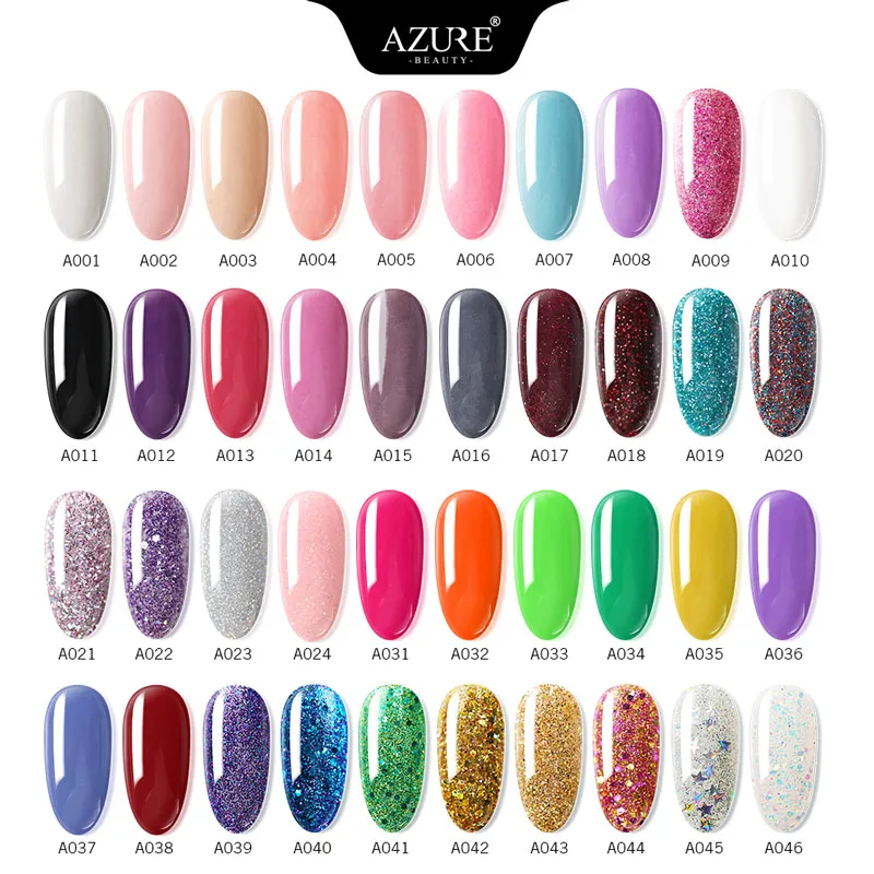 AZURE BEAUTY 12 шт./лот блестящий цветной набор пудры для нейл арта голографическая