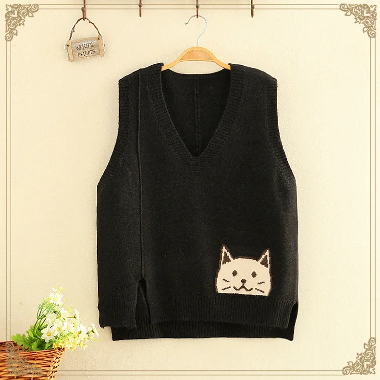 Женский жилет с V-образным вырезом карманами |