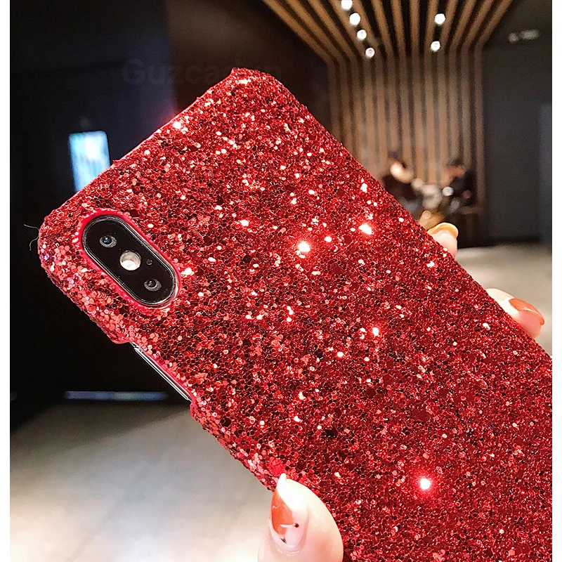 Чехол для Iphone 11 12 Pro жесткие чехлы из поликарбоната с блестками и пудрой Xr Xs Max 6 7 8 6S