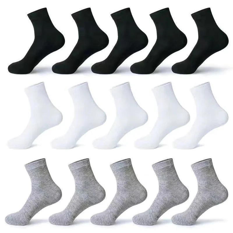

10 Pairs Men's Cotton Socks Black Business Men Socks Soft Breathable Summer Winter For Male Sock