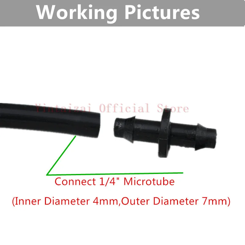 Соединитель с зазубринами для вставки шланга 1/4 дюйма (6 мм) равная муфта двойные