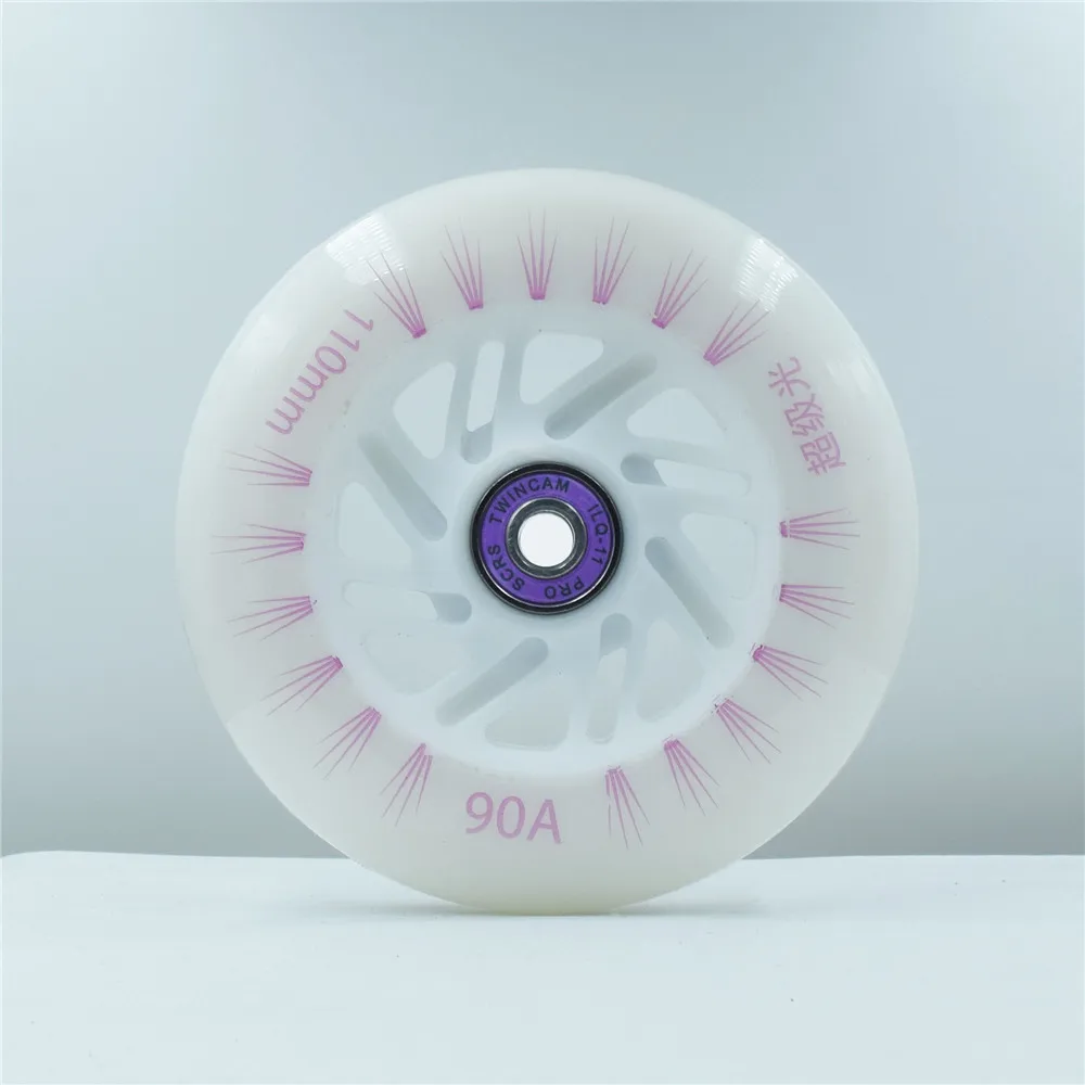 2 pieces 90 100 110 speed wheel with ILQ-11 608 skating bearing inline skates wheels 90A durable PU LED Flash Shine tyres | Спорт и