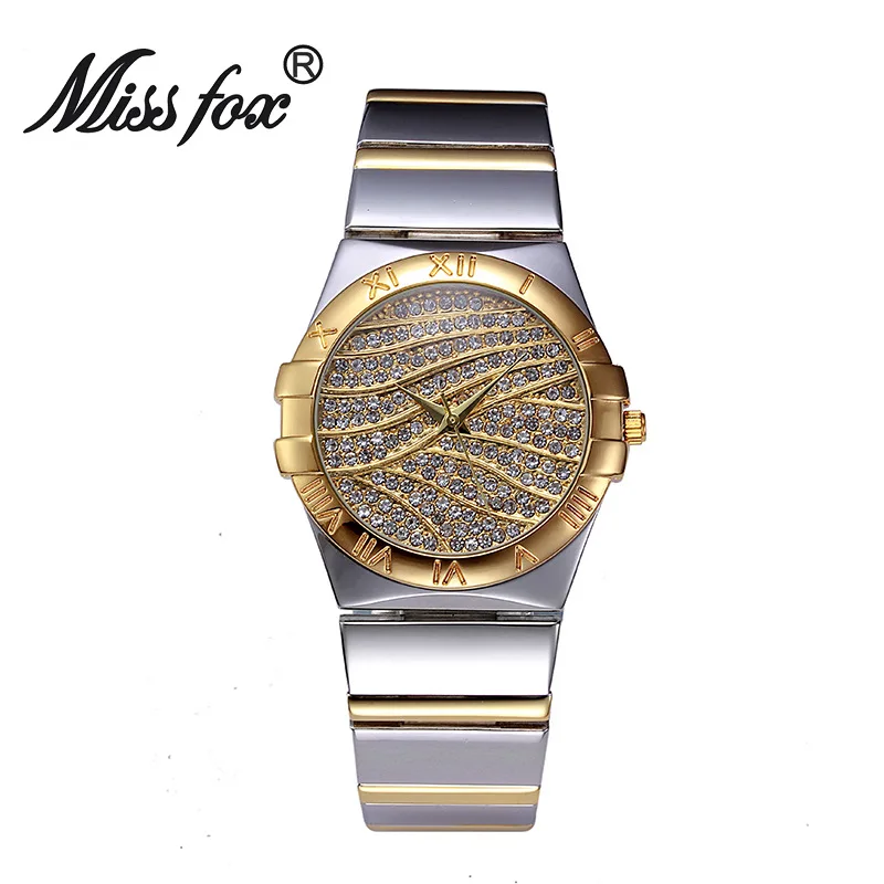 

Hot High Quality Fashion Women Watches With Rhinestone Luxury Brand Diamond Gold Watch Women Quartz Waterproof Bracelet Watch