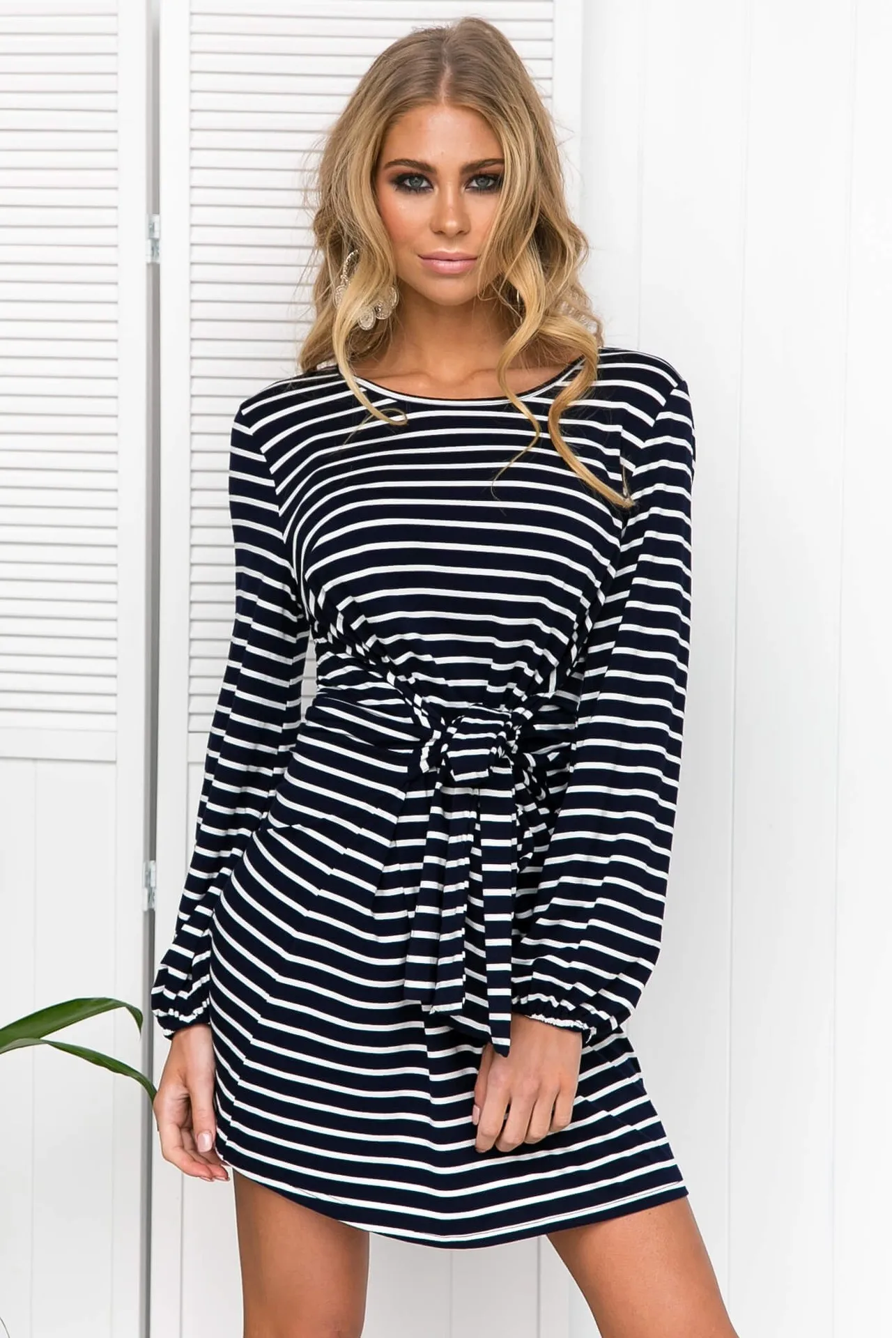 

Hot Selling Striped Long-Sleeve Dress Summer 2019 New Style Women's Clothing