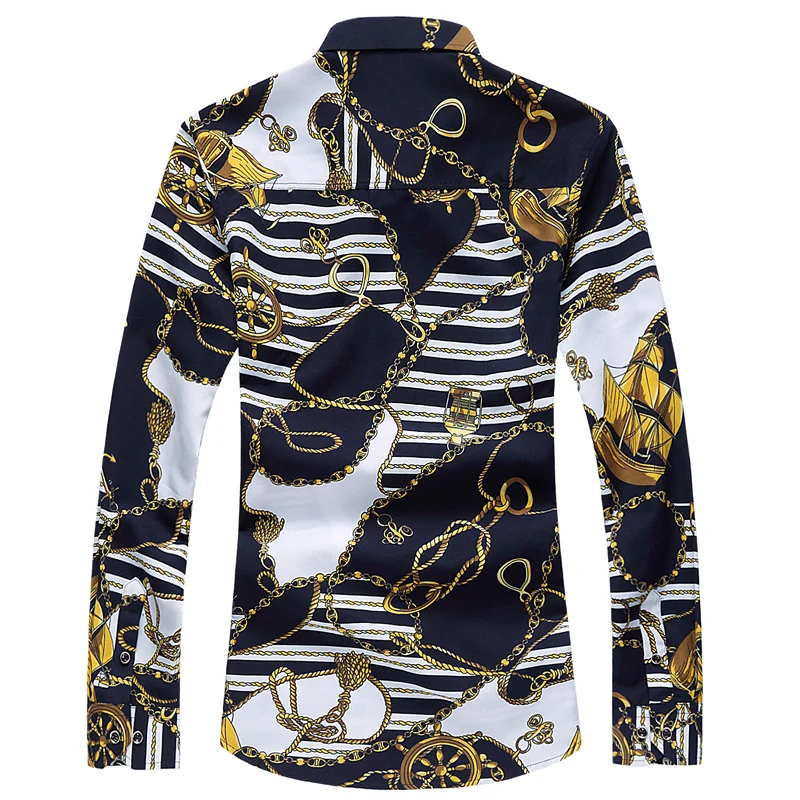 Мужская Однотонная рубашка с длинным рукавом размеры до 6XL|Повседневные рубашки|