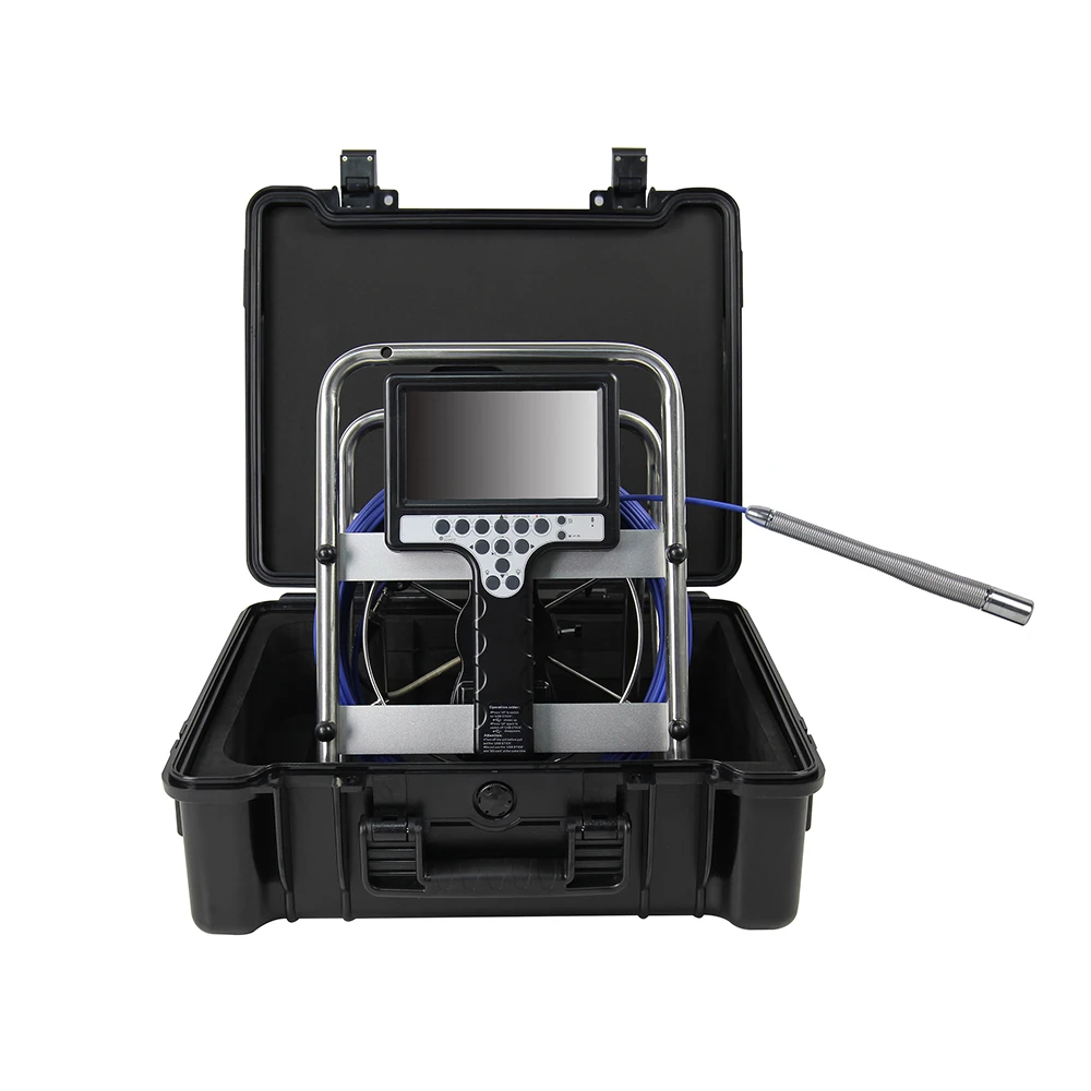 WOPSON 28mm Long Spring Self-Balancing Camera Pipeline Pipe Sewer Inspection Video Endoscope System With Meter Counter AND DVR