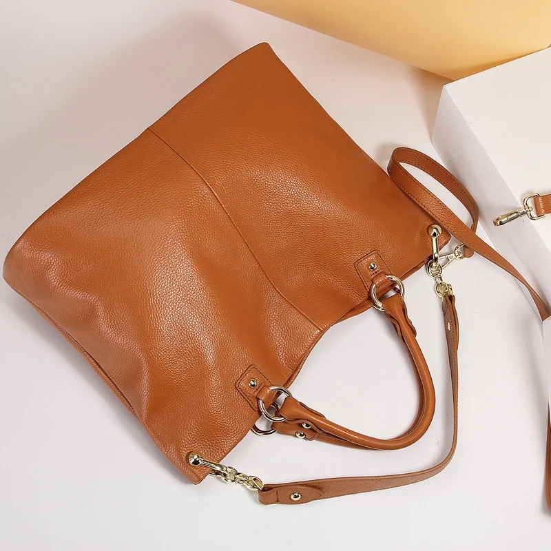 

Leather Handbag Brown Lady Casual Large Capacity Crossbody Wallet