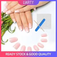 2496pcs french pure color ballet matte false nails daily use nail art accessories full cover detachable wearable nail tips