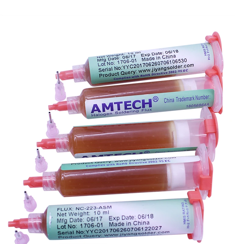 Оригинальная паяльная паста 5 шт./лот 10cc AMTECH RMA 223 UV Flux Paste Reballing паяльный флюс + иглы