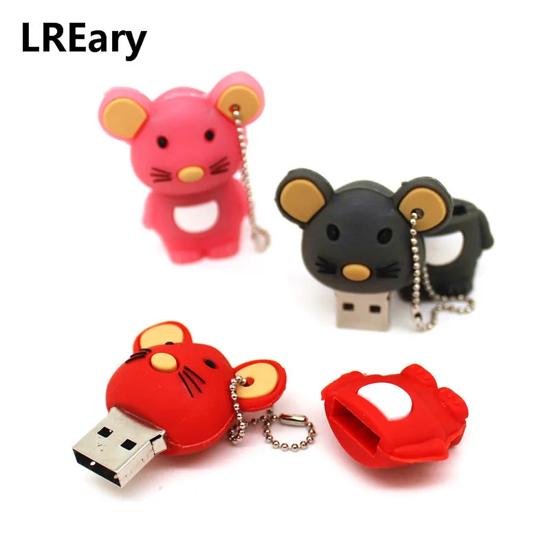 Милая мультяшная мышь 128M USB флешка флеш накопитель 4 ГБ 8 16 32 64 Флешка карта памяти