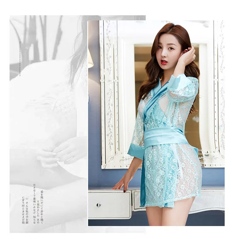 

Japanese Kimono Dress Cosplay for Women Sleepwear Yukata Sexy Pajamas Print Silk Japan Fashion