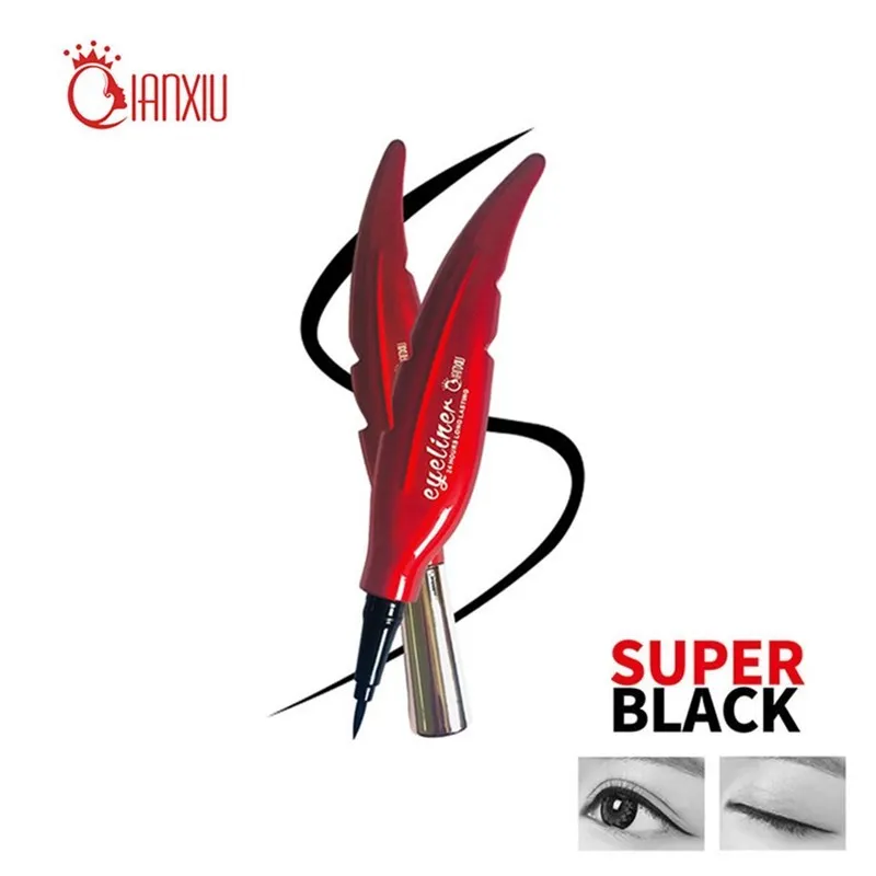 Жидкая чёрная подводка для глаз карандаш в форме Красного пера Быстросохнущий