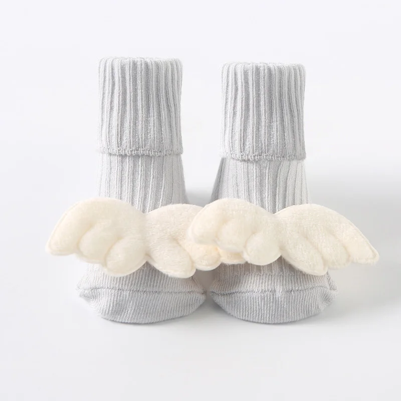 

Winter Soft Cotton Baby Socks Cute Angle Wings Baby Boys Girls Socks Thick Warm Anti-slip Floor Socks