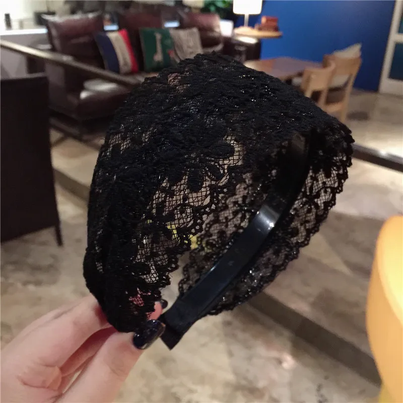 Новое поступление Fold Lace Hairband для женщин широкий обруч волос повязки на голову