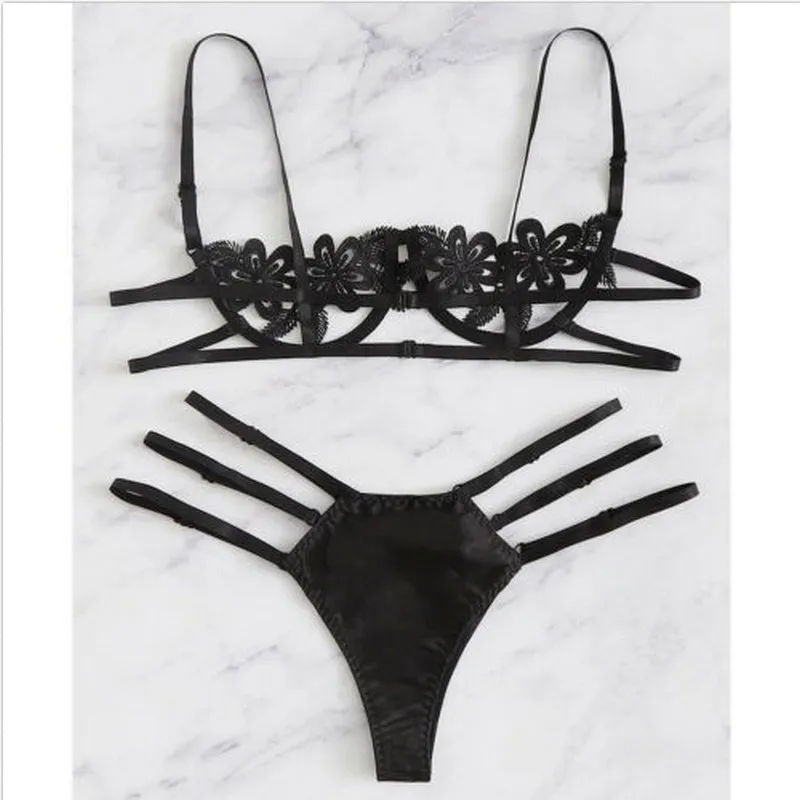 1 комплект нижнего белья женский кружевной бюстгальтер пуш ап с цветочным