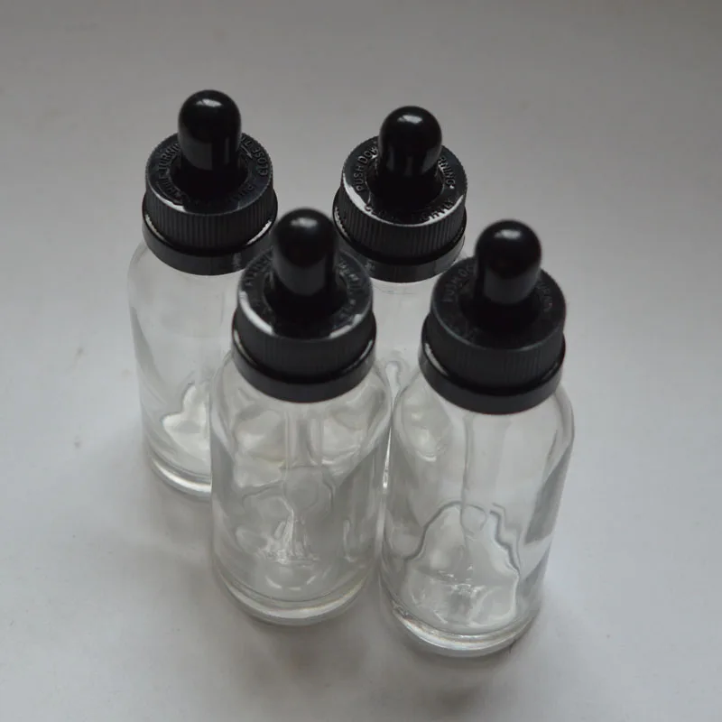 

5pcs Clear 30ML Glass Dropper Bottle 1 Oz Empty Bottles With Glass Droppers Essential Oil Perfume Sample Container