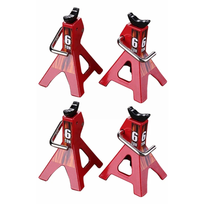

4X 6 Ton Simulated Jack Metal Mini Jack Stands Decoration for Traxxas TRX4 Axial SCX10 Tamiya CC01 D90 D110 TF2
